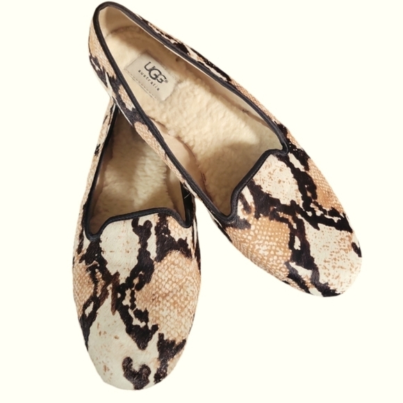 UGG Australia Alloway Reptile Leather Ballerina Slip on Flat S/N 1006017 Sz 10 - Picture 9 of 9